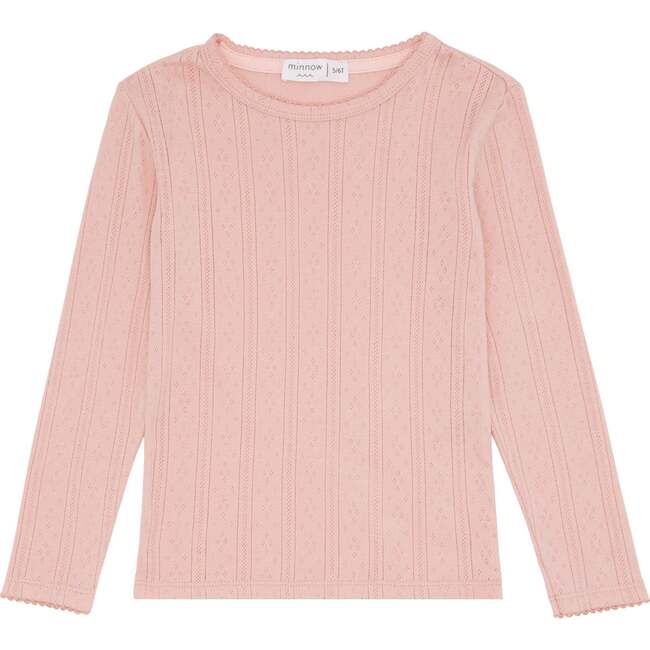 Camellia Pink Pointelle Long Sleeve Shirt