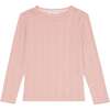 Camellia Pink Pointelle Long Sleeve Shirt - Shirts - 1 - thumbnail