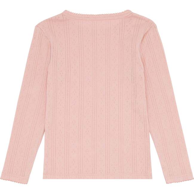 Camellia Pink Pointelle Long Sleeve Shirt - Shirts - 2