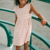 Pink And Cream French Terry Pinafore Dress - Dresses - 5