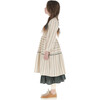 Cotton Stitched Zig-Zag Trim Dress, Beige - Dresses - 4