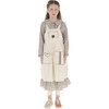 Canvas Zig-Zag Trim Sleeveless Bib-Style Apron, Beige - Dresses - 7