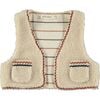 Lamb Zig-Zag Trim Shirt Vest, Ecru - Vests - 4