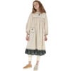 Cotton Shamrock Embroidery Zig-Zag Trim Puff Sleeve Dress, Ecru - Dresses - 9