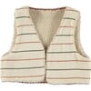 Lamb Zig-Zag Trim Shirt Vest, Ecru - Vests - 5