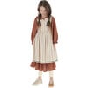 Cotton Stitched Zig-Zag Trim Sleeveless Apron, Beige - Dresses - 9