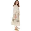 Muslin Shamrock Zig-Zag Trim Embroidered Blouse, Beige - Blouses - 6