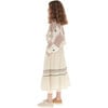 Muslin Zig-Zag Trim Trim Long Skirt, Beige - Skirts - 7