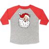 Retro Santa Christmas 3/4 Shirt, Heather/Red - Shirts - 1 - thumbnail