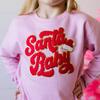 Santa Baby Patch Christmas Sweatshirt, Pink - Sweatshirts - 2