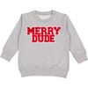 Merry Dude Patch Christmas Sweatshirt, Grey - Sweatshirts - 1 - thumbnail