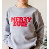 Merry Dude Patch Christmas Sweatshirt, Grey - Sweatshirts - 2