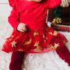 Reindeer Christmas Long Sleeve Tutu Bodysuit, Red - Onesies - 3