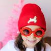 Reindeer Patch Christmas Beanie, Red - Hats - 2