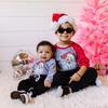 Retro Santa Christmas 3/4 Shirt, Heather/Red - Shirts - 4