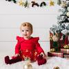 Reindeer Christmas Long Sleeve Tutu Bodysuit, Red - Onesies - 4