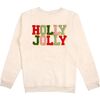 Holly Jolly Patch Christmas Adult Sweatshirt, Natural - Sweatshirts - 1 - thumbnail