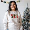 Holly Jolly Patch Christmas Adult Sweatshirt, Natural - Sweatshirts - 2