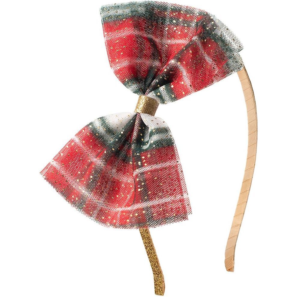 Christmas Plaid Tulle Bow Headband, Multi - Hair Accessories - 1