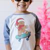 Gingerbread Skater Boy Christmas 3/4 Shirt, Natural/Heather - Shirts - 2
