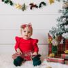 Christmas Plaid Long Sleeve Tutu Bodysuit, Red - Onesies - 3