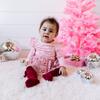 Candy Cane Christmas Long Sleeve Tutu Bodysuit, Pink - Onesies - 3