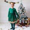 Emerald Sequin Long Sleeve Tutu Dress, Green - Dresses - 3