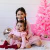 Candy Cane Christmas Long Sleeve Tutu Bodysuit, Pink - Onesies - 4