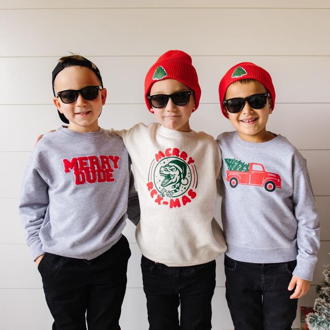 Christmas Tree Patch Beanie, Red - Hats - 4