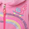 Rainbow Zip Up Hoodie, Pink - Sweatshirts - 2