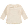 Long Sleeve Tee Shirt, Ruffled Collar, Crème - T-Shirts - 2