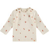 Long Sleeve Tee Shirt, Tangerine Print - T-Shirts - 1 - thumbnail