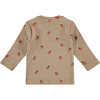 Long Sleeve Tee Shirt, Olive Tangerine Print - T-Shirts - 2