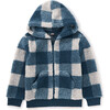 Teddy Fleece Bunny Ears Hoodie, Buffalo Plaid - Jackets - 1 - thumbnail