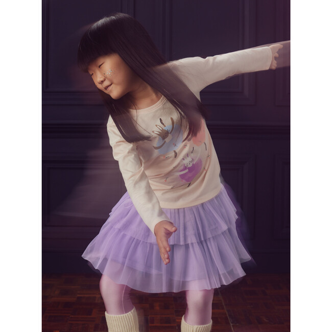 Tiered Tulle Skirt, Sheer Lilac - Skirts - 2