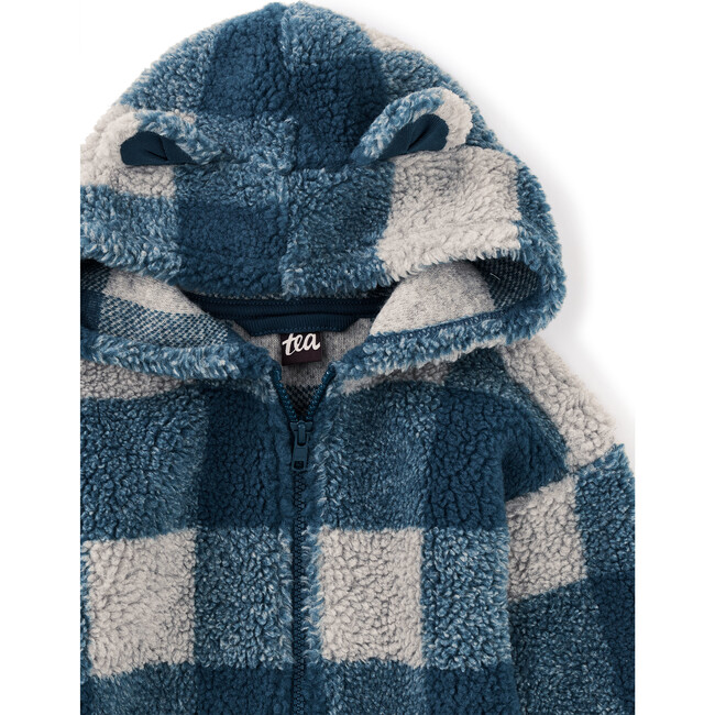 Teddy Fleece Bear Ears Jacket, Buffalo Plaid - Sweatshirts - 2
