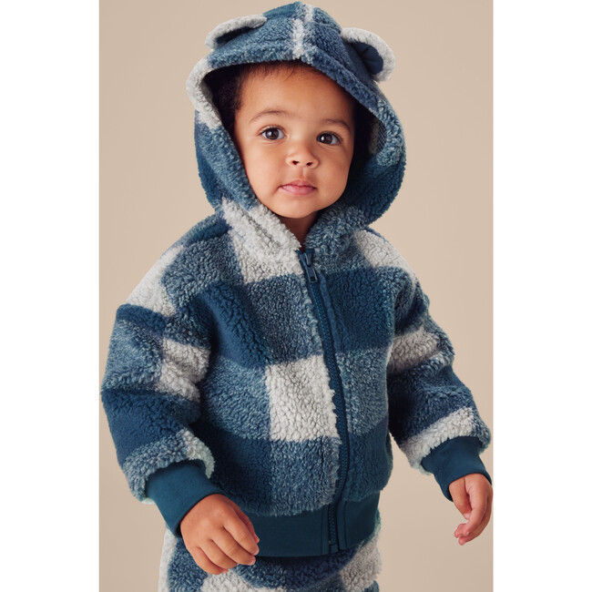 Teddy Fleece Bear Ears Jacket, Buffalo Plaid - Sweatshirts - 5