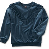 Velour Ruffle Tunic Top, Ink - Shirts - 1 - thumbnail