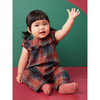 Woven Ruffle Baby Romper, Matsuri Plaid In Red - Rompers - 5