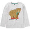 Skatin Baby Bear Graphic Tee, Light Grey Heather - T-Shirts - 1 - thumbnail