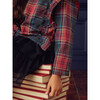 Ruffle Plaid Woven Top, Matsuri Plaid In Red - Shirts - 4