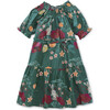 Puff Sleeve Tie Waist Dress, Forest Floral In Green - Dresses - 1 - thumbnail