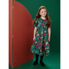 Puff Sleeve Tie Waist Dress, Forest Floral In Green - Dresses - 6