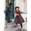 Puff Sleeve Collar Dress, Matsuri Plaid In Red - Dresses - 6