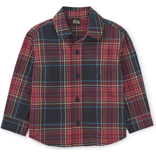 Plaid Button Up Shirt, Matsuri Plaid In Red - Shirts - 2