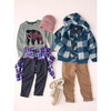 Printed Trek Pants, Black Windowpane - Pants - 3