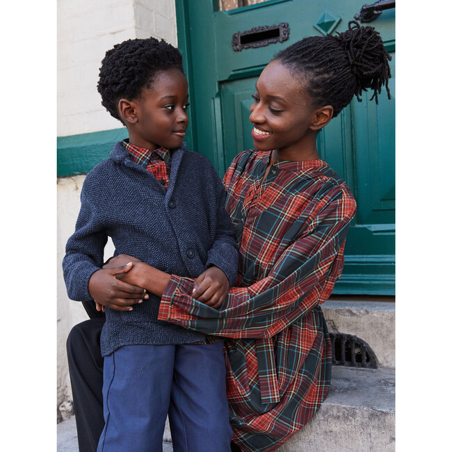 Plaid Button Up Shirt, Matsuri Plaid In Red - Shirts - 7