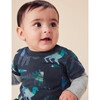 Layered Sleeve Baby Romper, Watercolor Dinosaurs - Rompers - 3