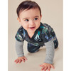 Layered Sleeve Baby Romper, Watercolor Dinosaurs - Rompers - 4