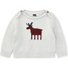 Moose Baby Sweater, Chalk - Sweaters - 1 - thumbnail
